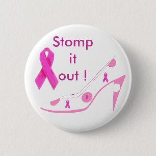 Badge Rond 5 Cm Ruban rose de cancer du sein