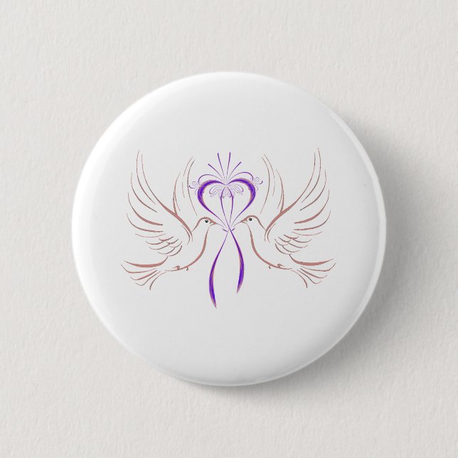 Badge Rond 5 Cm Ruban rose de colombe (Devant)