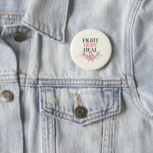 Badge Rond 5 Cm Ruban Rose de Sensibilisation au Cancer du Sein Es