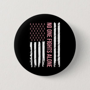 Badge Rond 5 Cm Ruban Rose de Sensibilisation au Cancer du Sein Us