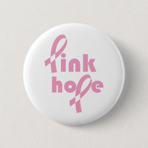 Badge Rond 5 Cm Ruban rose d'espoir