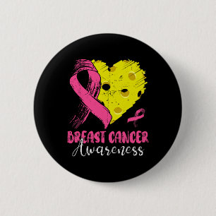 Badge Rond 5 Cm Ruban Rose Et Picklell Ll Cancer Du Sein Du Coeur