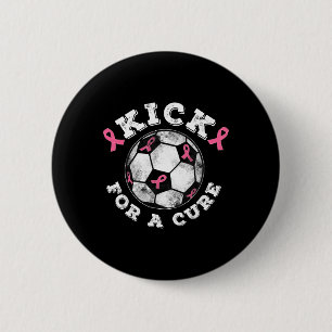 Badge Rond 5 Cm Ruban Rose Kick For A Cure Sensibilisation au Canc