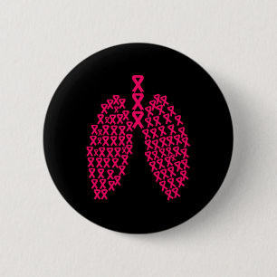 Badge Rond 5 Cm Ruban rose poumon Coeur Lutter contre le cancer du