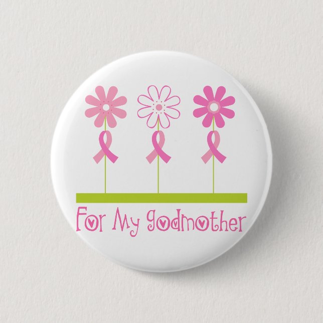 Badge Rond 5 Cm Ruban rose pour ma marraine (Devant)