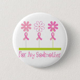 Badge Rond 5 Cm Ruban rose pour ma marraine