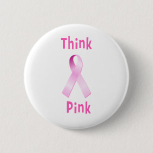 Badge Rond 5 Cm Ruban rose - rose de Thnk
