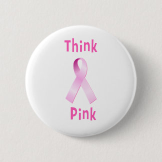 Badge Rond 5 Cm Ruban rose - rose de Thnk