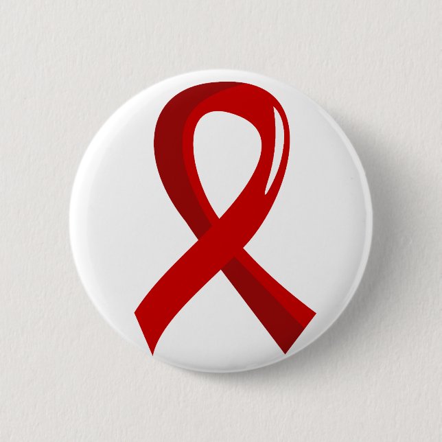 Badge Rond 5 Cm Ruban rouge 3 de Cancer de sang (Devant)