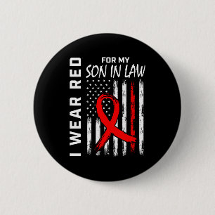 Badge Rond 5 Cm Ruban Rouge Pour La Sensibilisation à La Maladie C