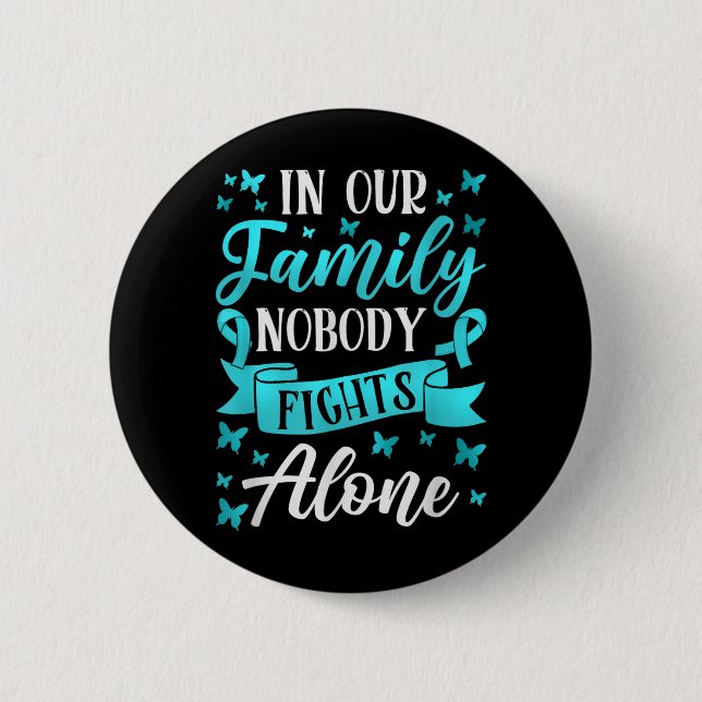 Badge Rond 5 Cm Ruban sarcelle Ptsd Stress post-traumatique Anxiét (Devant)