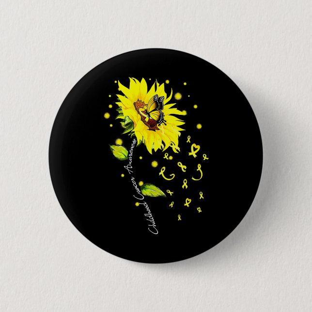 Badge Rond 5 Cm Ruban Soleil Papillon Gol pour la sensibilisation  (Devant)