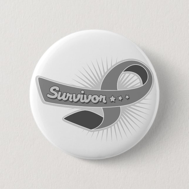 Badge Rond 5 Cm Ruban survivant de la tumeur cérébrale (Devant)