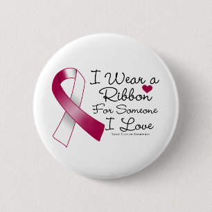 Badge Rond 5 Cm Ruban Throat Cancer Quelqu'un que j'aime