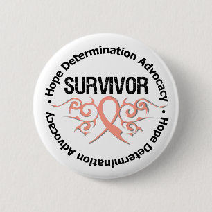 Badge Rond 5 Cm Ruban utérin de tribal de survivant de Cancer