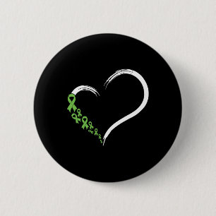 Badge Rond 5 Cm Ruban vert cœur soutien sensibilisation à la santé