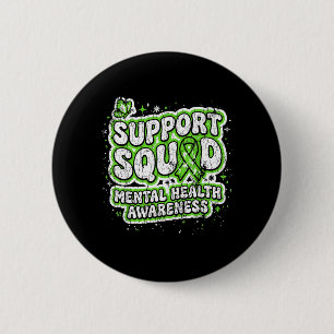 Badge Rond 5 Cm Ruban Vert de Sensibilisation à la Santé Mentale d
