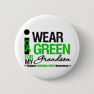 Badge Rond 5 Cm Ruban vert d'usage de l'infirmité motrice