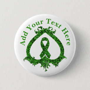 Badge Rond 5 Cm Ruban Vert Sensibilisation à la santé mentale et