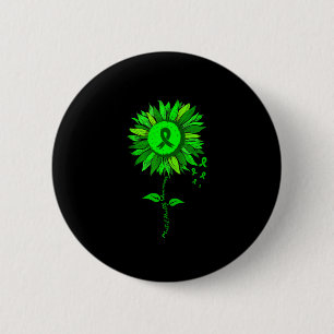Badge Rond 5 Cm Ruban vert tournesol de sensibilisation à la santé