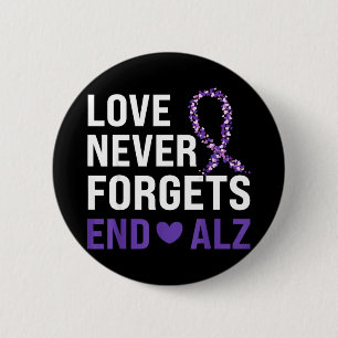 Badge Rond 5 Cm Ruban Violet de Sensibilisation à Alzheimer Maman