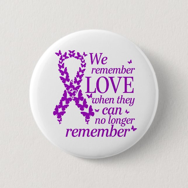 Badge Rond 5 Cm Ruban Violet de Sensibilisation à la Maladie d'Alz (Devant)
