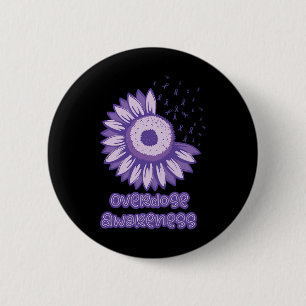 Badge Rond 5 Cm Ruban Violet de Sensibilisation au Surdosage Opioï