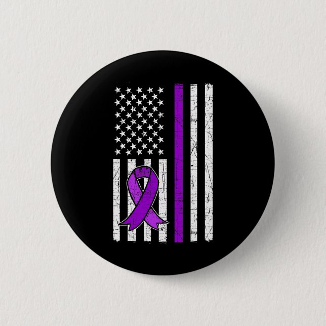 Badge Rond 5 Cm Ruban Violet. Sensibilisation aux surdoses 5 (Devant)
