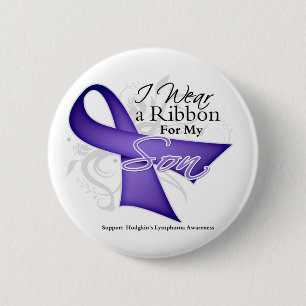 Badge Rond 5 Cm Ruban Violet Son - Hodgkins Lymphoma