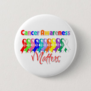 Badge Rond 5 Cm Rubans colorés - La sensibilisation au cancer comp