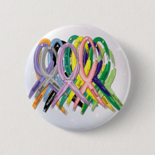 Badge Rond 5 Cm Rubans de sensibilisation au cancer