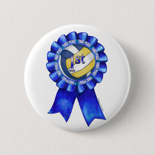 Badge Rond 5 Cm Rubans de Volley-ball 1er