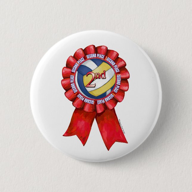 Badge Rond 5 Cm Rubans de volleyball 2e (Devant)