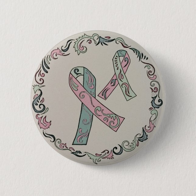 Badge Rond 5 Cm Rubans métastatiques de conscience de cancer du (Devant)