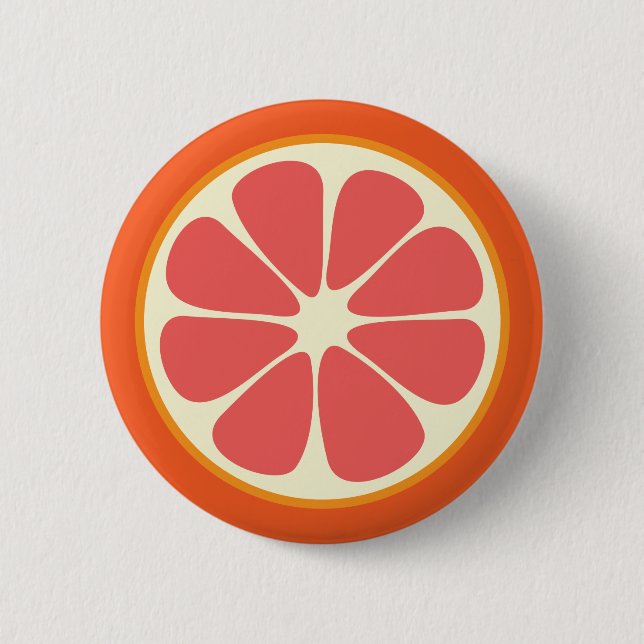 Badge Rond 5 Cm Ruby Red Grapefruit Juicy Sweet Citrus Fruit Slice (Devant)
