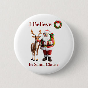 Badge Rond 5 Cm Rudolf le renne rouge