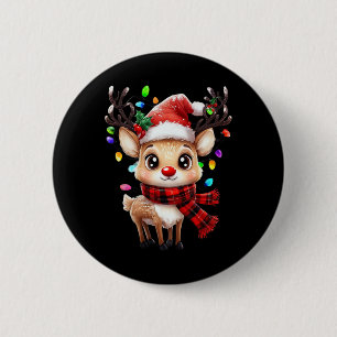 Badge Rond 5 Cm Rudolph Le Nez Rouge Renne Pour Les Enfants Et Noë