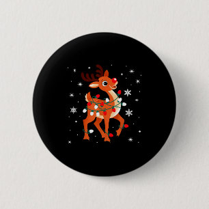 Badge Rond 5 Cm Rudolph Le Nez Rouge Renne Pour Les Enfants Et Noë