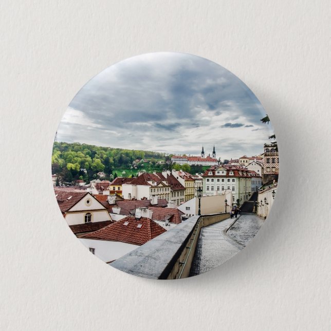Badge Rond 5 Cm Rue du centre de Prague (Devant)