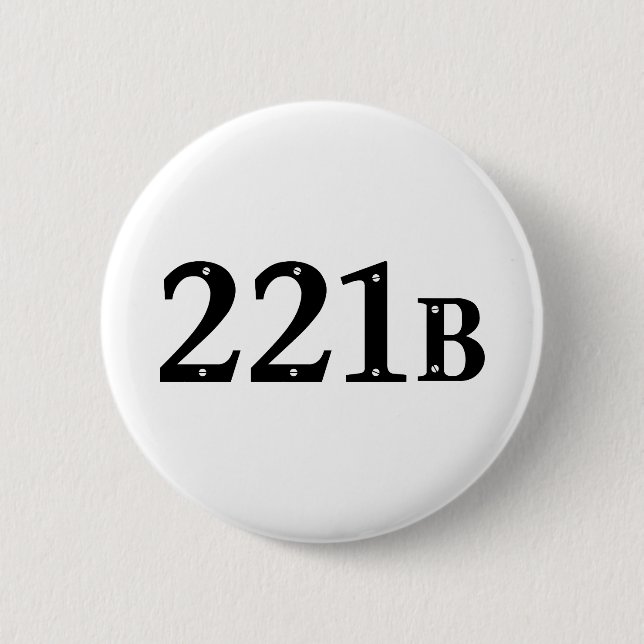 Badge Rond 5 Cm rue Londres de Baker 221B - adresse de Sherlock (Devant)