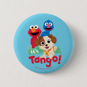 Badge Rond 5 Cm Rue Sésame C'est Tango avec Elmo & Grover