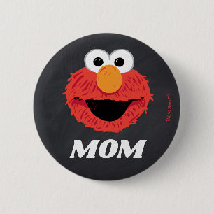 Badge Rond 5 Cm Rue Sésame   Elmo Birthday Chalkboard Maman