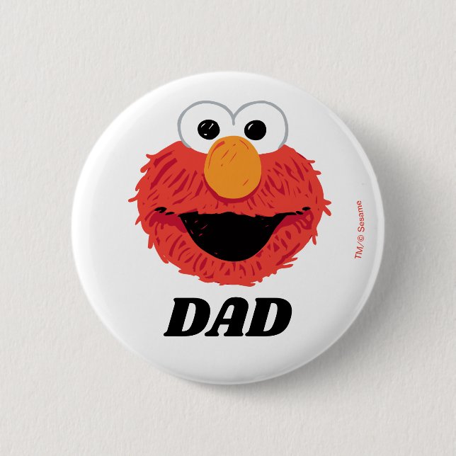 Badge Rond 5 Cm Rue Sésame | Elmo Birthday Chalkboard Papa (Devant)