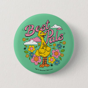 Badge Rond 5 Cm Rue Sésame   Meilleurs potes d'oiseaux jaunes