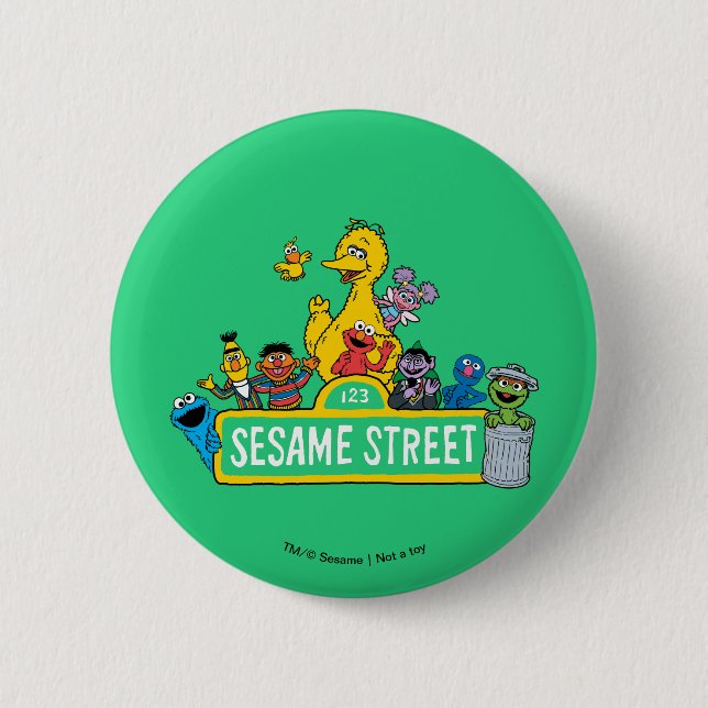 Badge Rond 5 Cm Rue Sésame | Tout autour de l'enseigne de la rue S (Devant)
