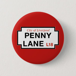Badge Rond 5 Cm Ruelle de penny, plaque de rue, Liverpool, R-U