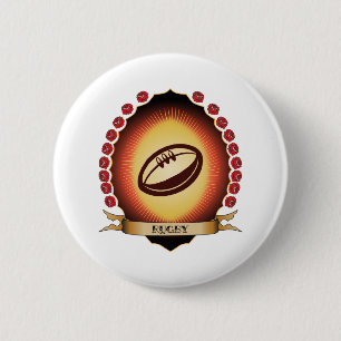 Badge Rond 5 Cm Rugby Mandorla