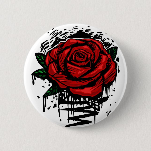 Badge Rond 5 Cm Rugged Rose (Devant)
