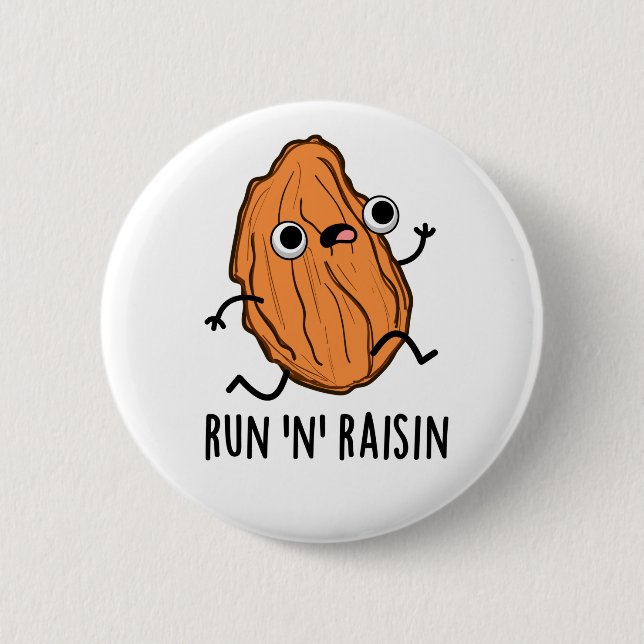 Badge Rond 5 Cm Run N Raisin Funny Food Pun (Devant)
