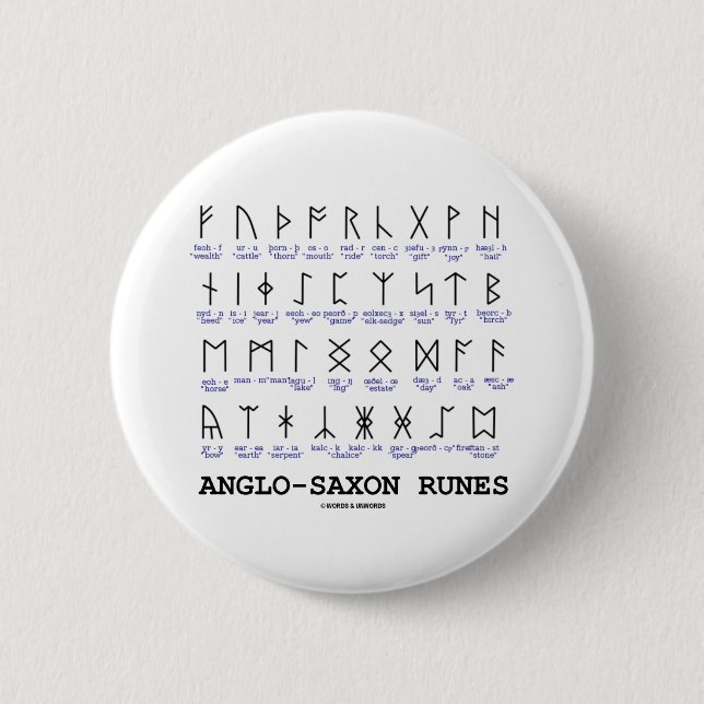 Badge Rond 5 Cm Runes anglo-saxonnes (cryptographie de (Devant)